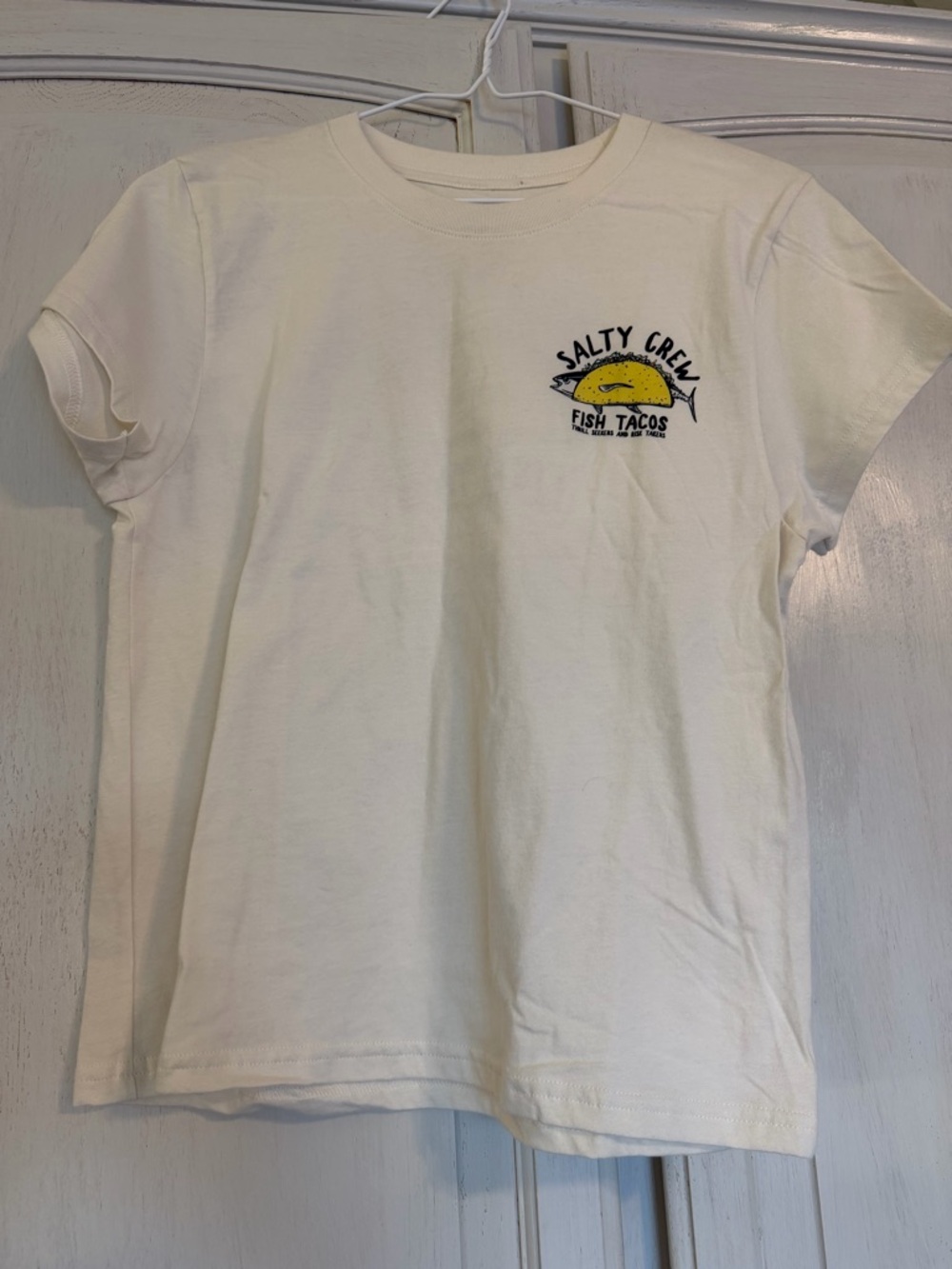 Salty Crew Women’s Cream Graphic T-Shirt - Fish Tacos Design